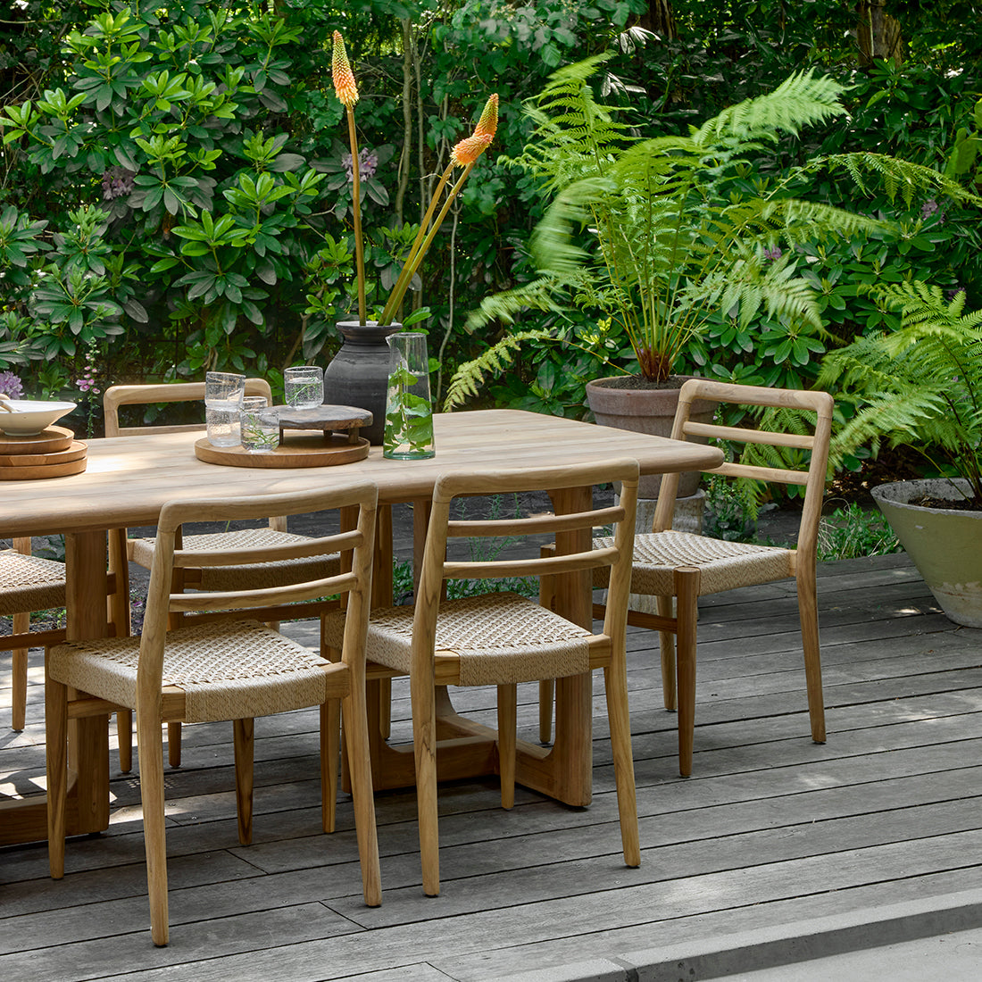 Verano teakhouten tuinstoelen - naturel (set van 2)