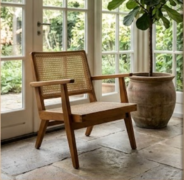 Rotan Eetkamerstoel met Armleuningen