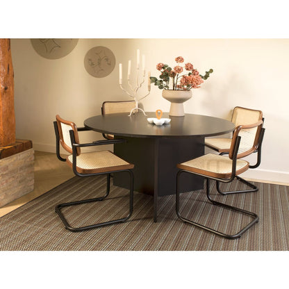 Set van 4 rotan eetkamerstoelen, zwart, model Bas
