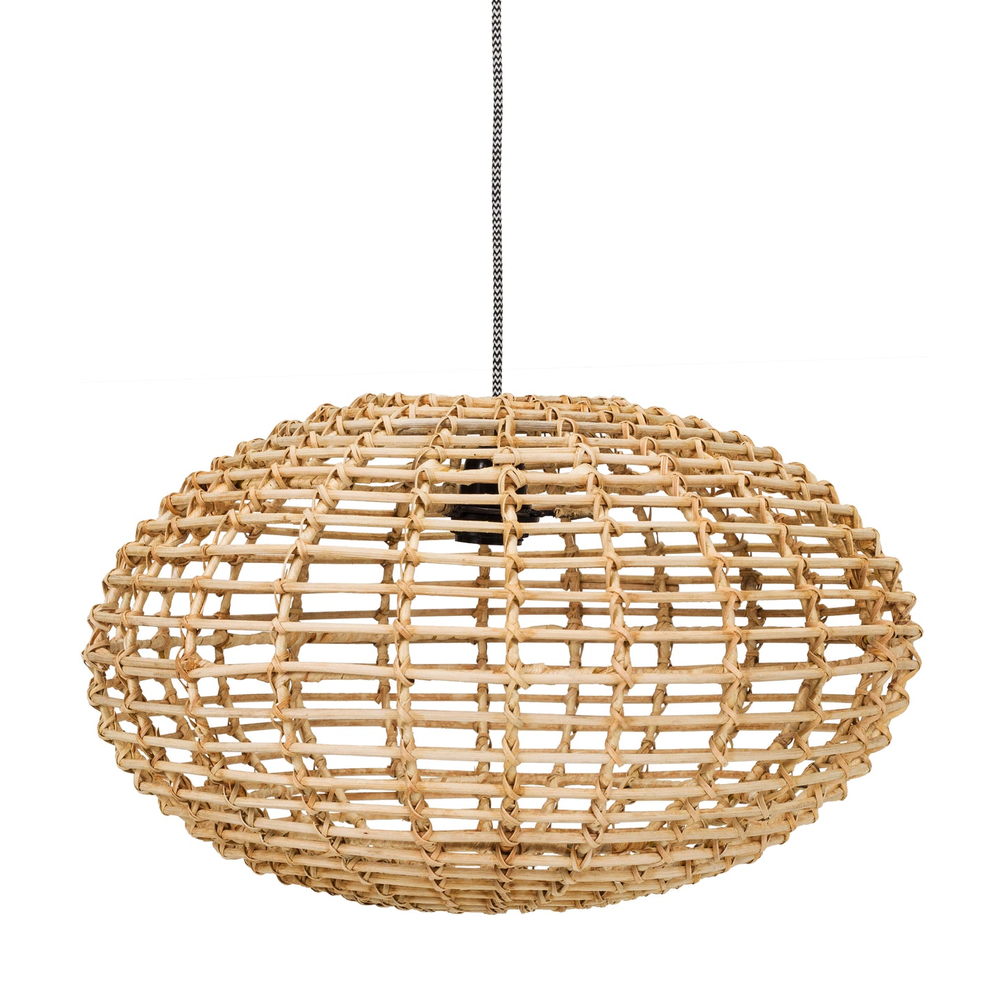 Pompoen hanglamp rotan naturel