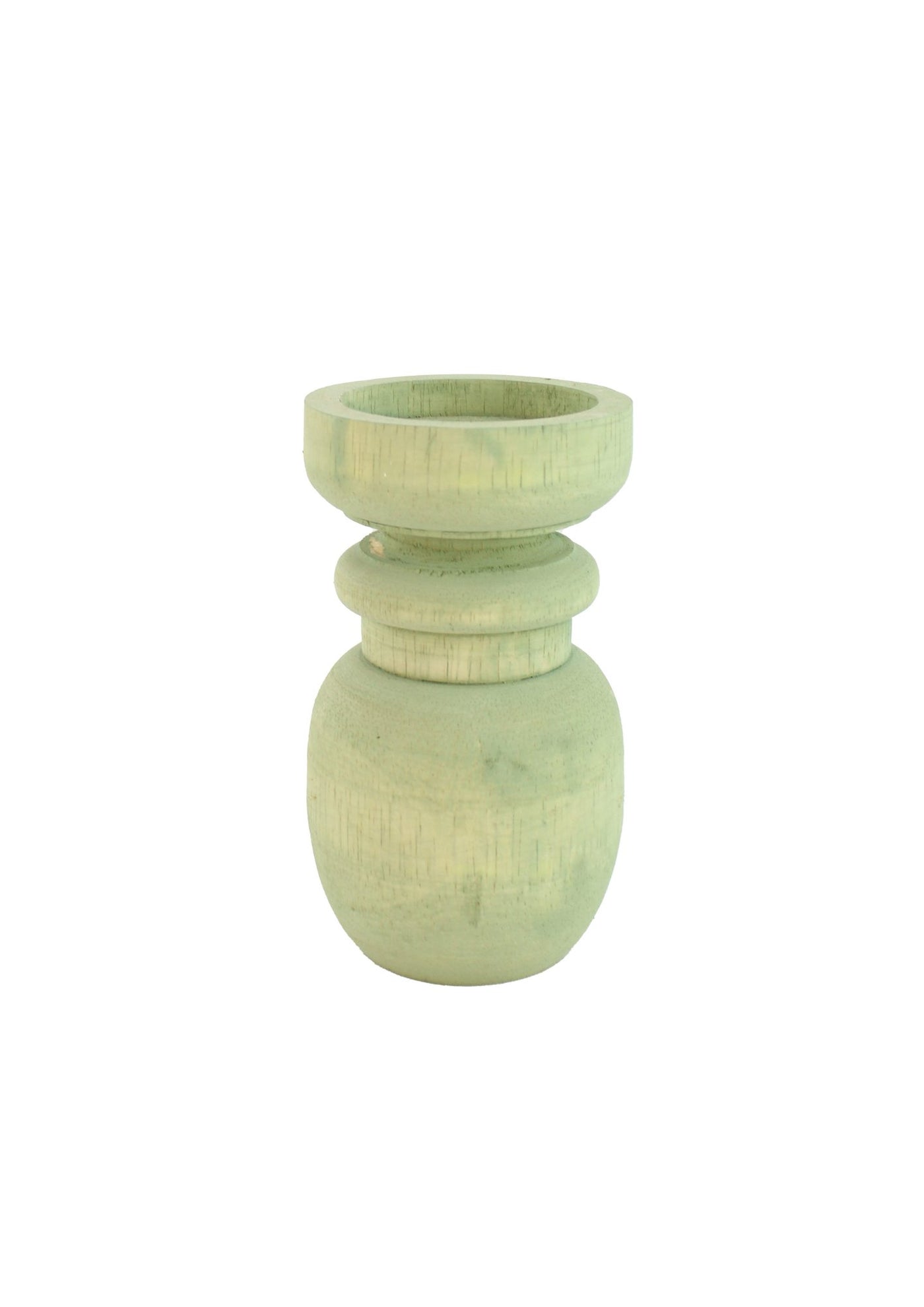 Houten groene kaarsenhouder - The Hijau - L