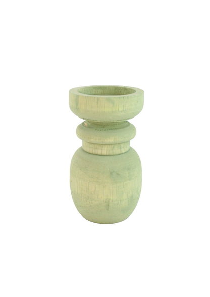 Houten groene kaarsenhouder - The Hijau - L