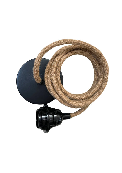 Kabel met fitting - Naturel Zwart