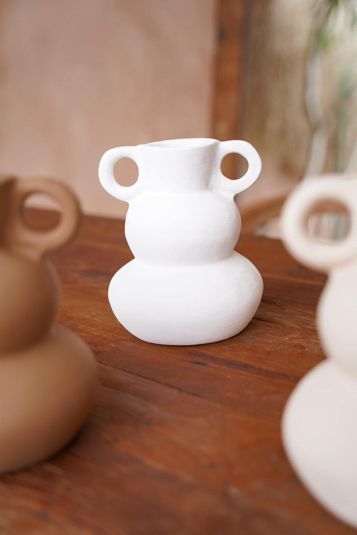 Terracotta Vaas - De Bola Bola - Wit