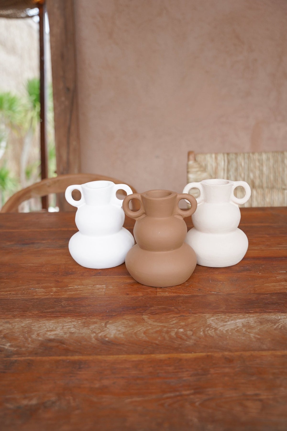 Terracotta Vaas - De Bola Bola - Wit