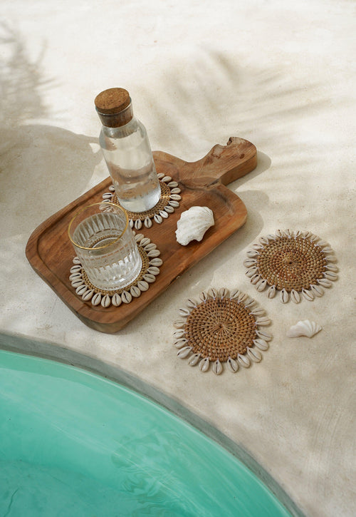 De rotan schelpenonderzetter - Naturel - Hippie Monkey