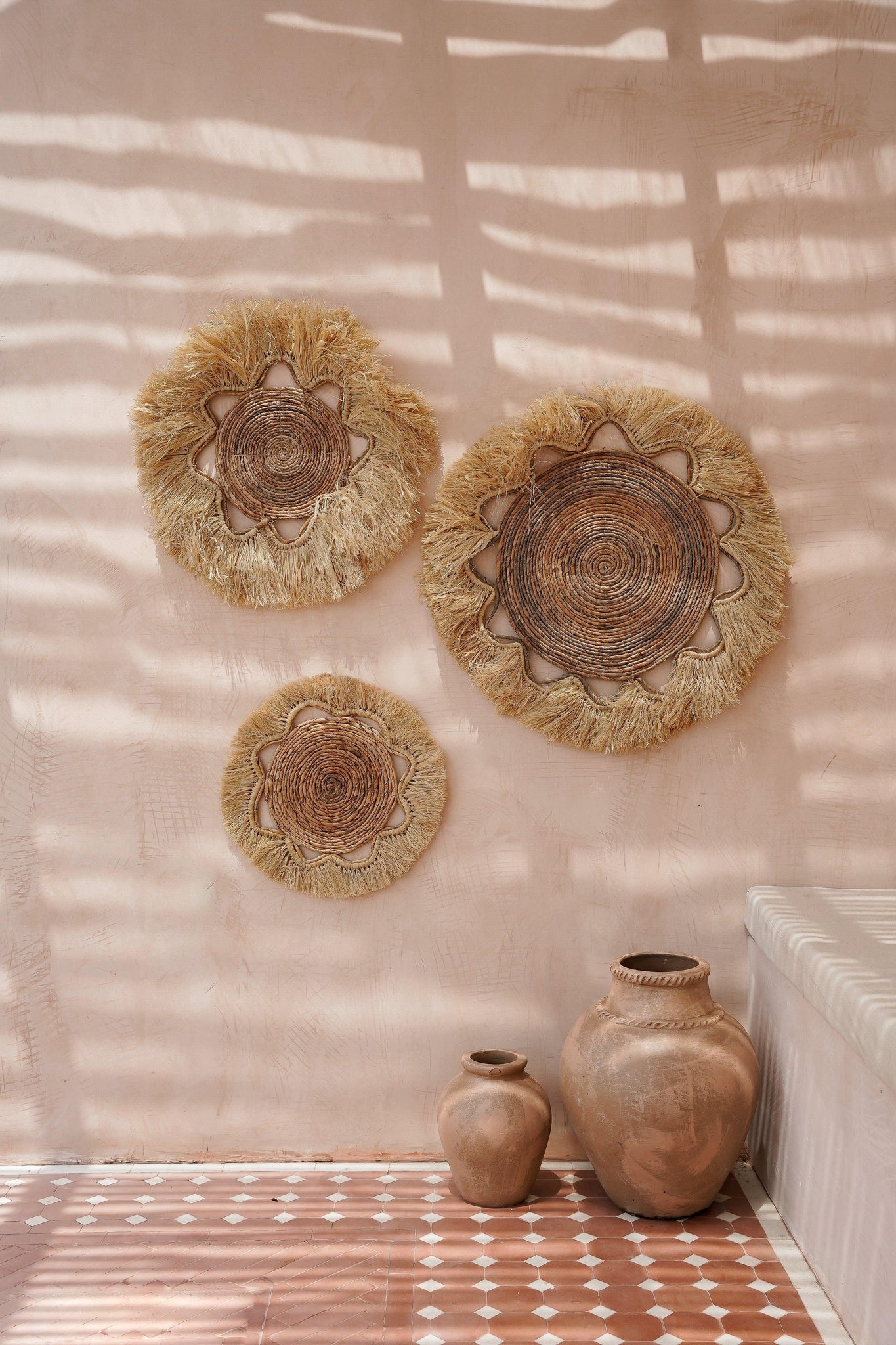 Raffia wanddecoratie - The Sidemen - XL