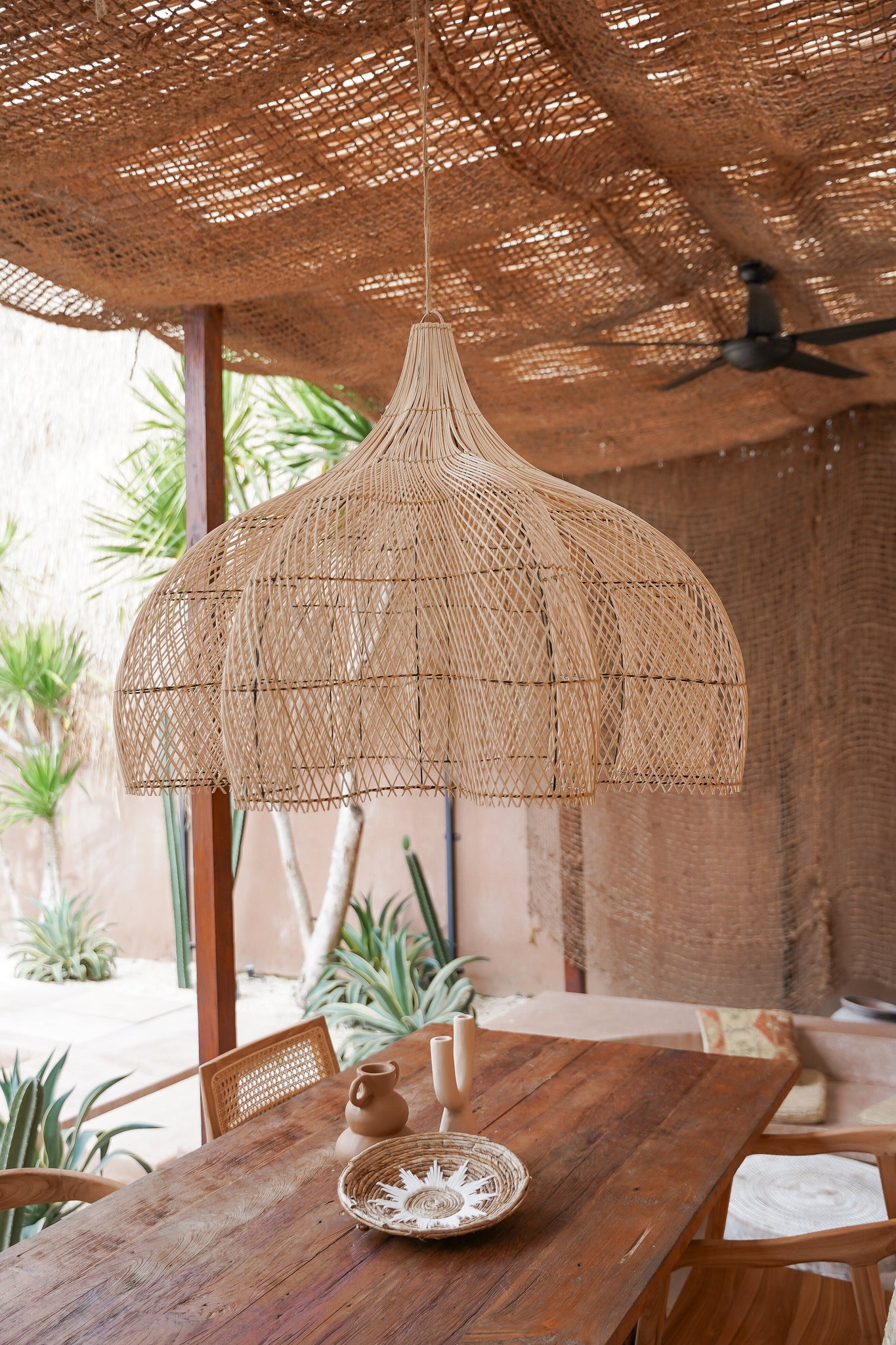 Rotan lampenkap - The Bunga - XL (100 cm) - Hippie Monkey