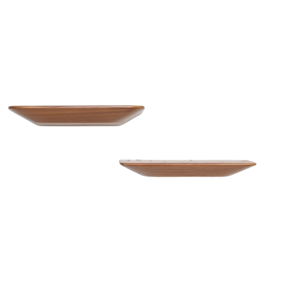Craftsman teakhouten wandplank - set van 2