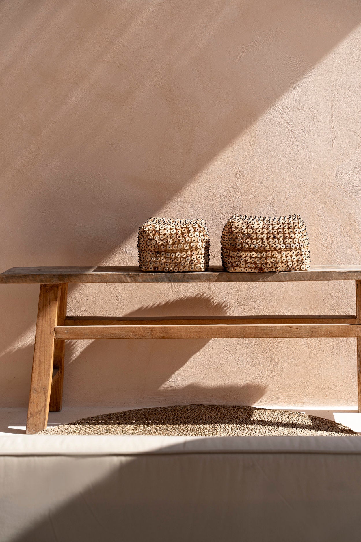 De mand van kokosschaal - Naturel - L
