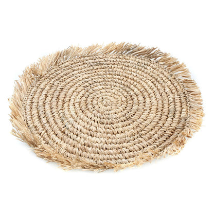 The Fringe raffia placemat rond - naturel