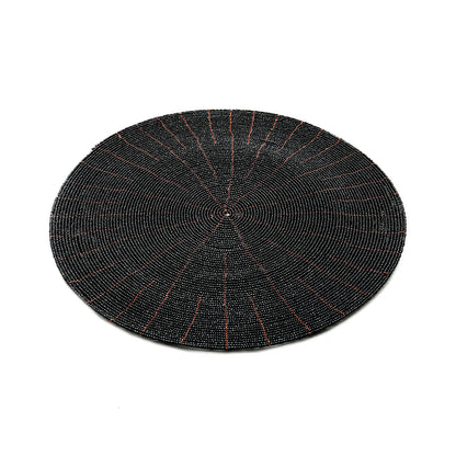 Placemat met kralen - zwart