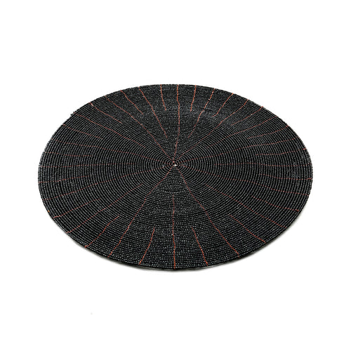 Placemat met kralen - zwart