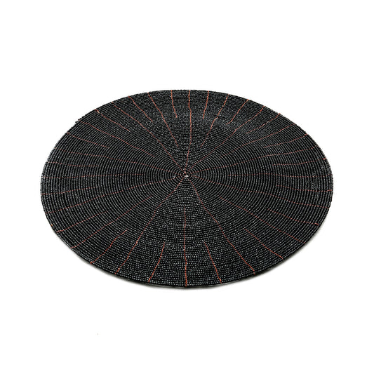 Placemat met kralen - zwart