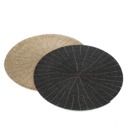 Placemat met kralen - zwart