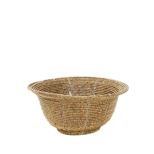 De lage schaal met kralen - Goud - S