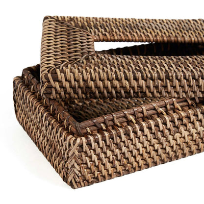 De klassieke rotan tissuedoos - naturel bruin