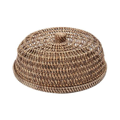 Rotan voedseldeksel - naturel bruin - L
