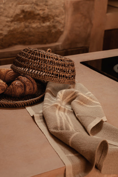 Rotan voedseldeksel - naturel bruin - L