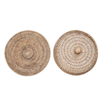 Rotan voedseldeksel - naturel bruin - L