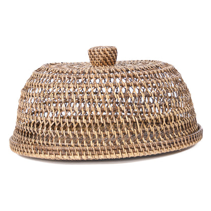 Rotan voedseldeksel - naturel bruin - L