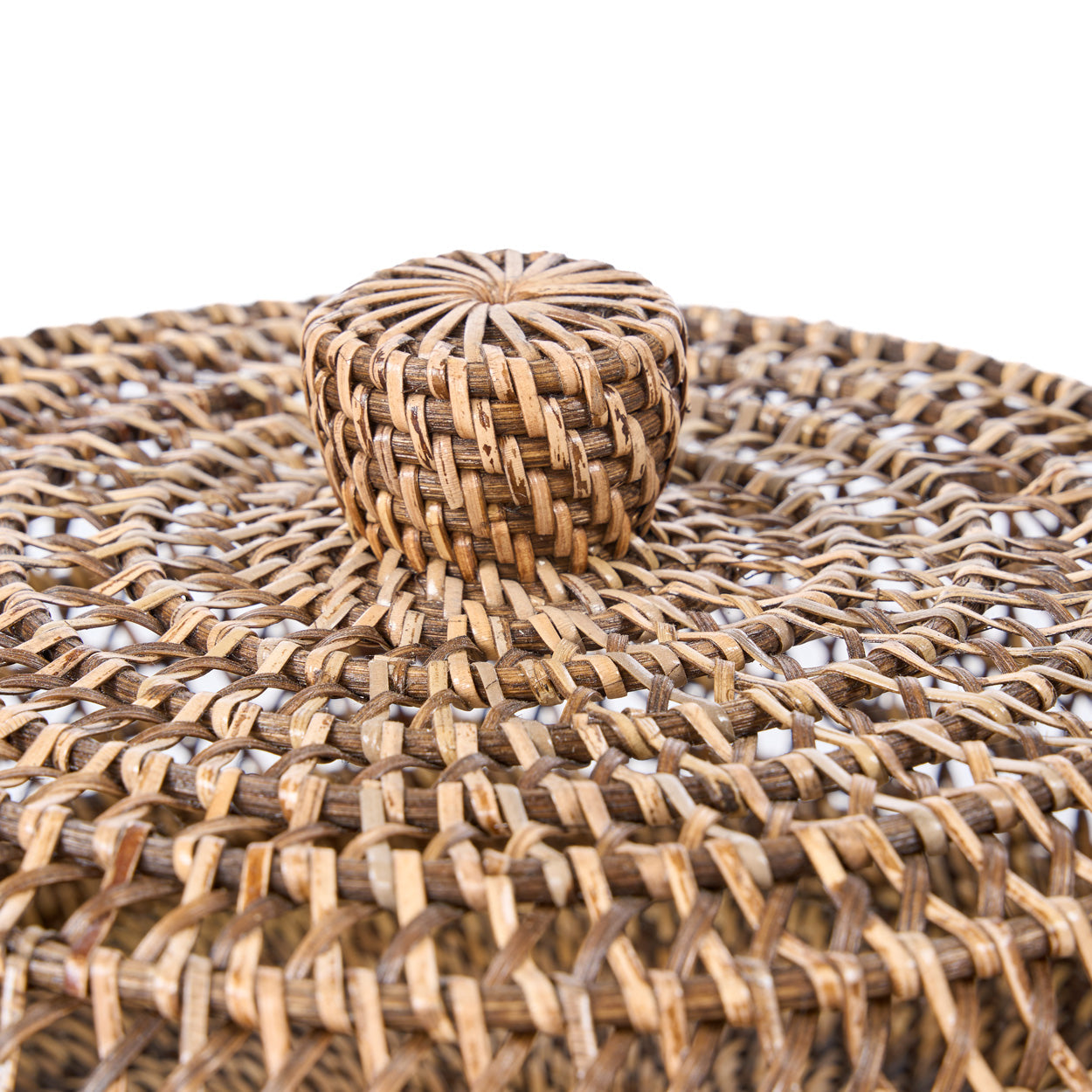 Rotan voedseldeksel - naturel bruin - L