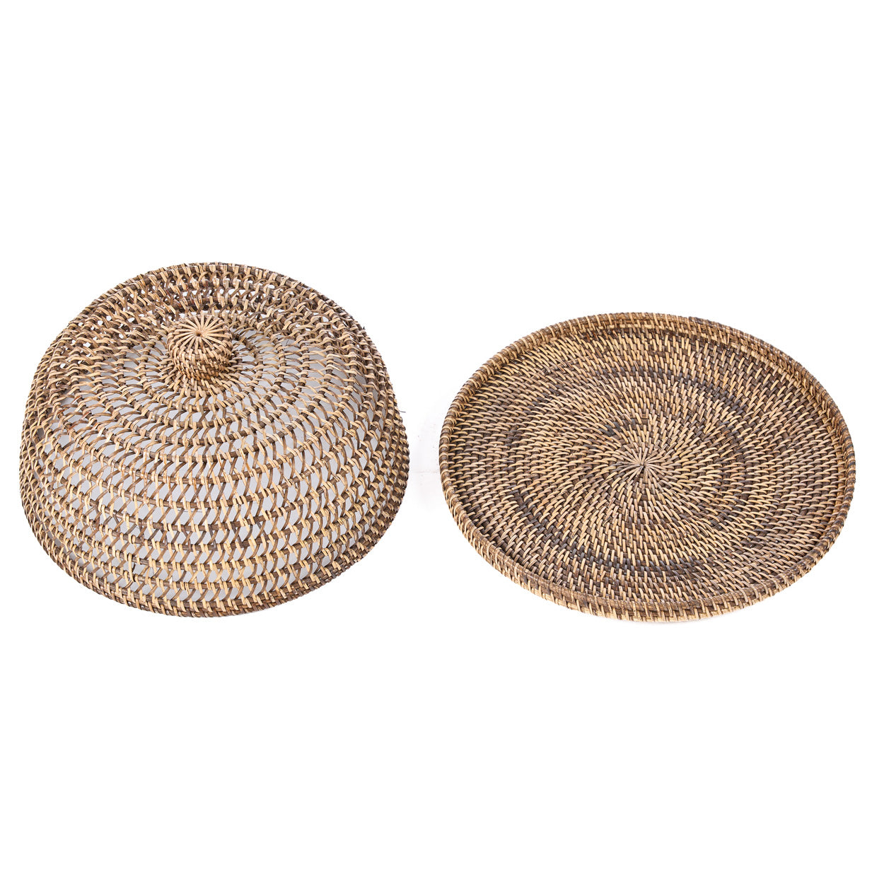 Rotan voedseldeksel - naturel bruin - L