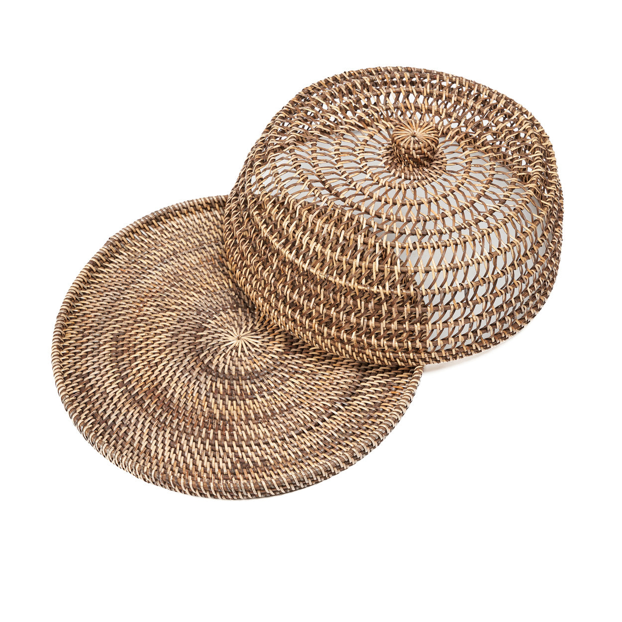 De rotan voedselkap - naturel bruin - M