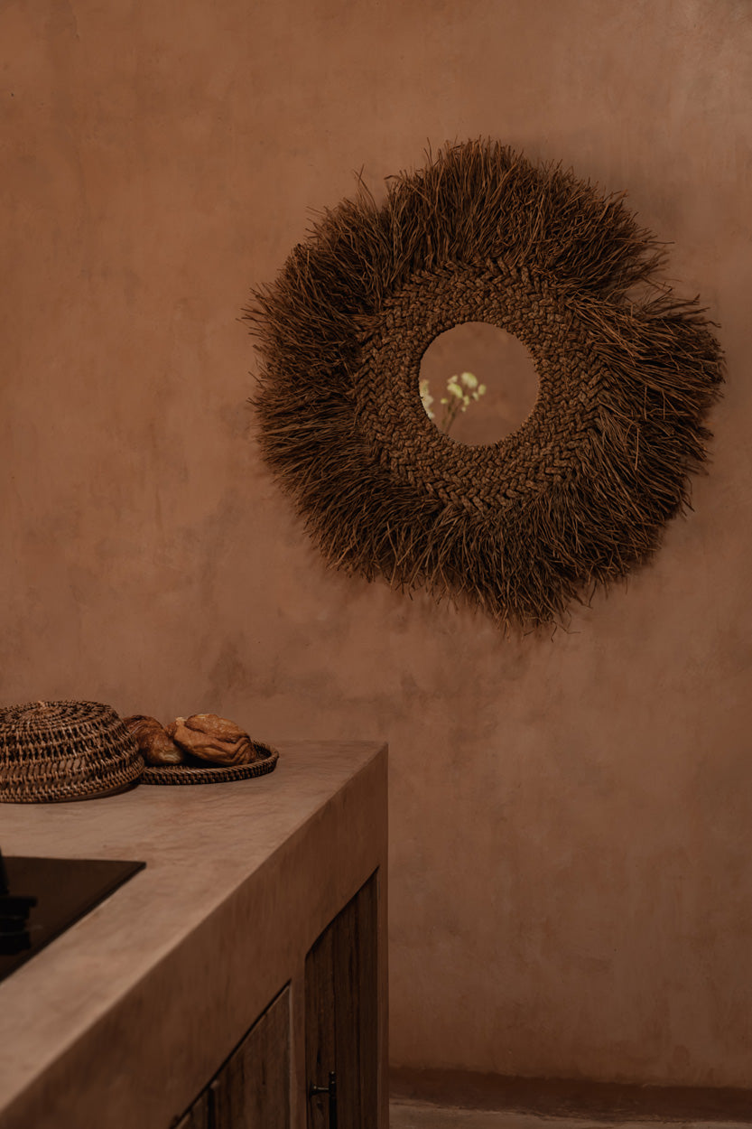 De rotan voedselkap - naturel bruin - M