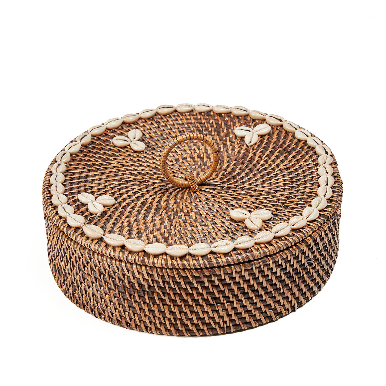 De rotan mand met vakken - naturel bruin