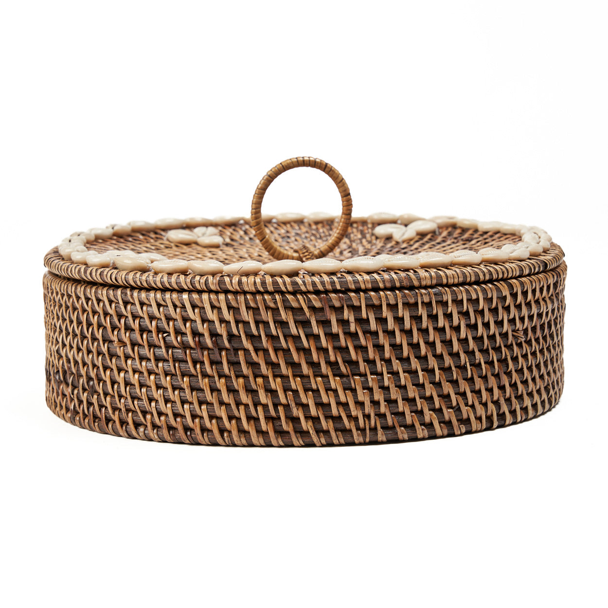 De rotan mand met vakken - naturel bruin
