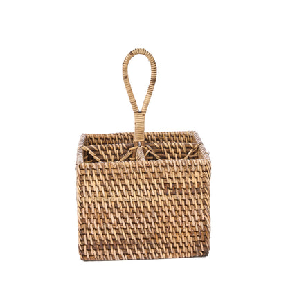 De rotan bestekhouder nr. 4 - naturel bruin