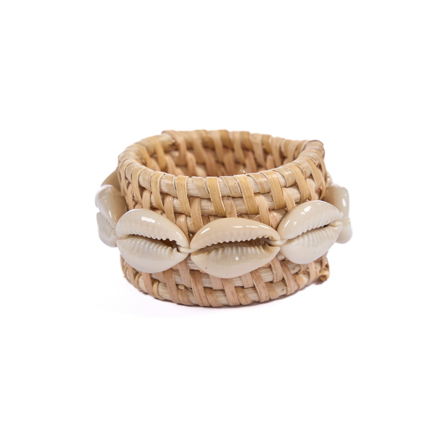 De Rattan Schelp Servetring - Natuurlijk Wit