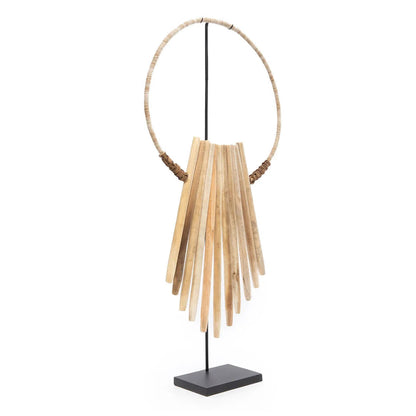 Houten stokjes op standaard - naturel