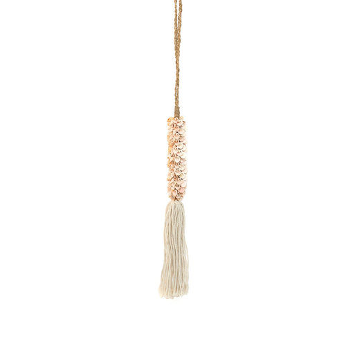 De schelp- en katoenen kwast - roze