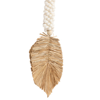 De raffia schelpkwast - wit/naturel