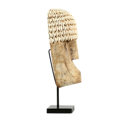 Het cowrie-masker op standaard - Middelgroot