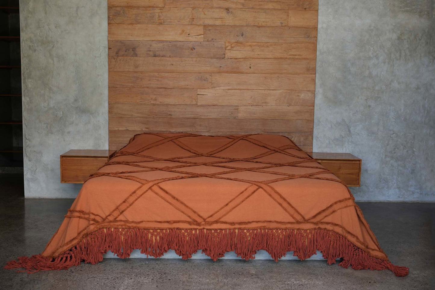 De Berber bedsprei - terracotta