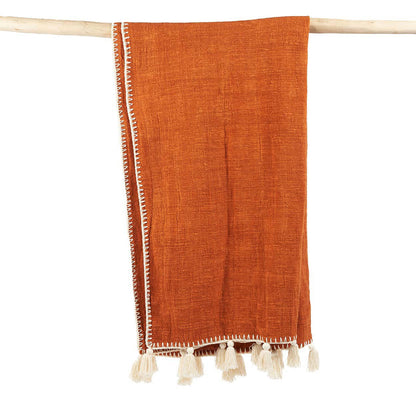De Stitch bedsprei - terracotta