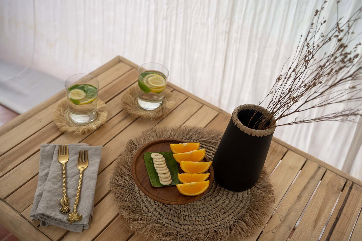 De zeegras-rafia placemat - naturel