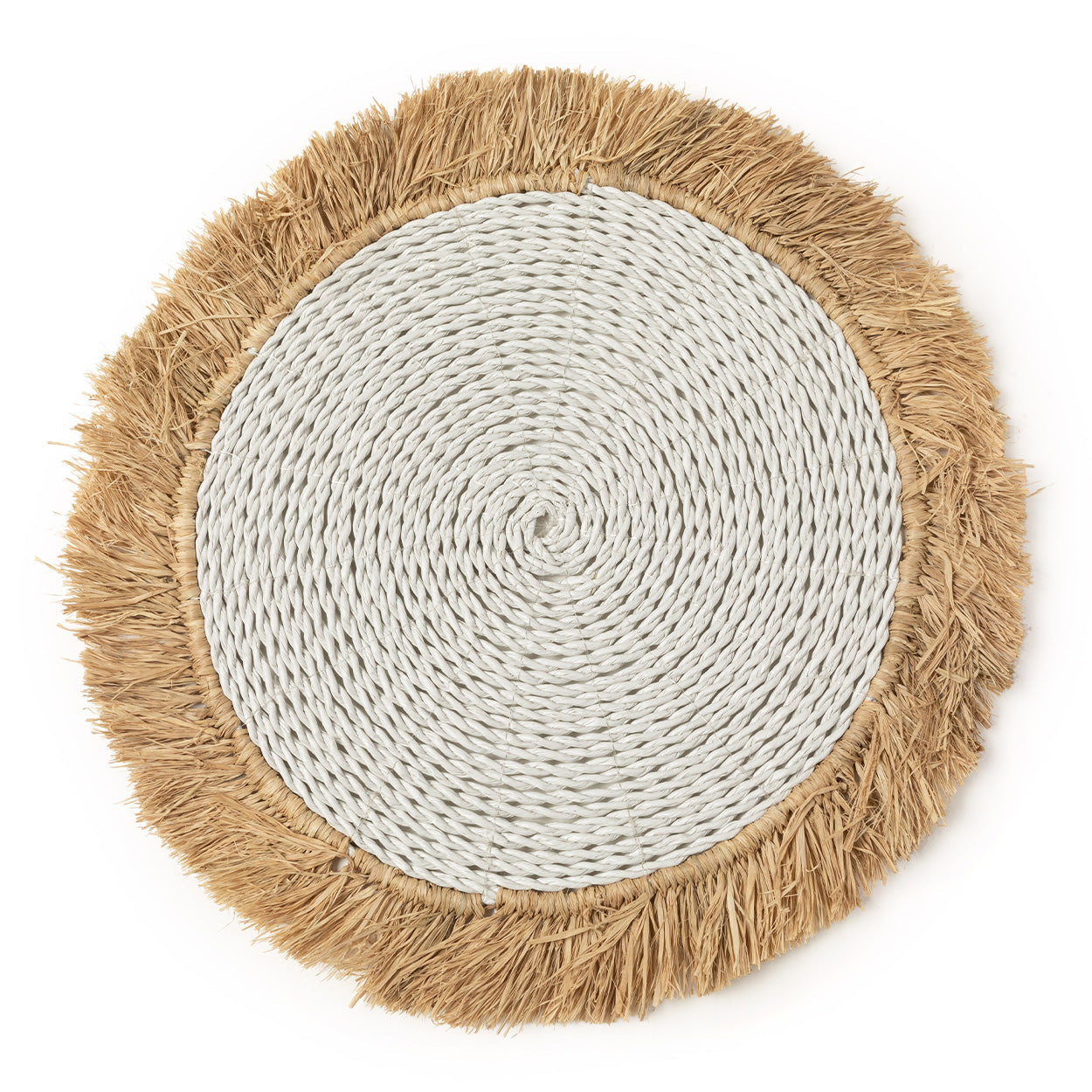 De zeegras-rafia placemat - wit/naturel