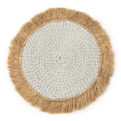De zeegras-rafia placemat - wit/naturel