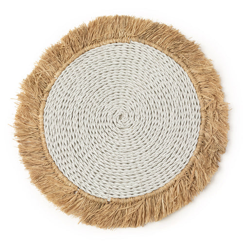 De zeegras-rafia placemat - wit/naturel