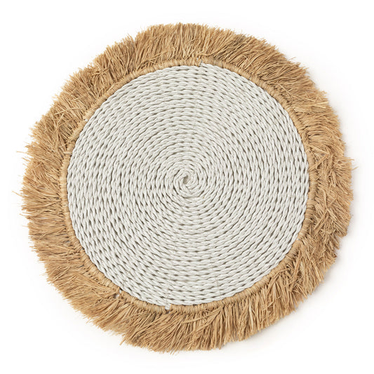 De zeegras-rafia placemat - wit/naturel