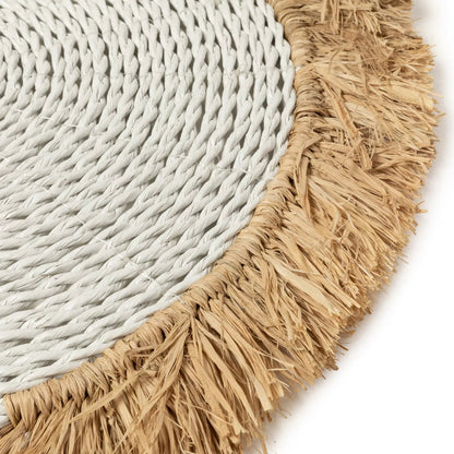 De zeegras-rafia placemat - wit/naturel