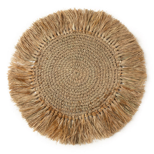 De gehaakte raffia placemat - naturel