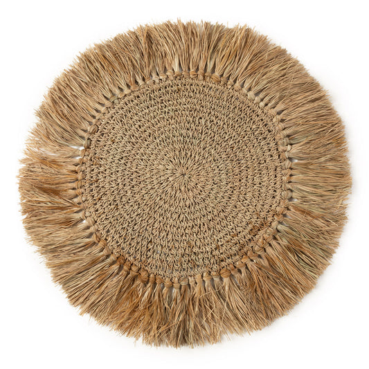 De gehaakte raffia placemat - naturel