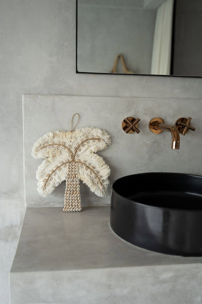 De palmboom met katoenen schelp - wit naturel