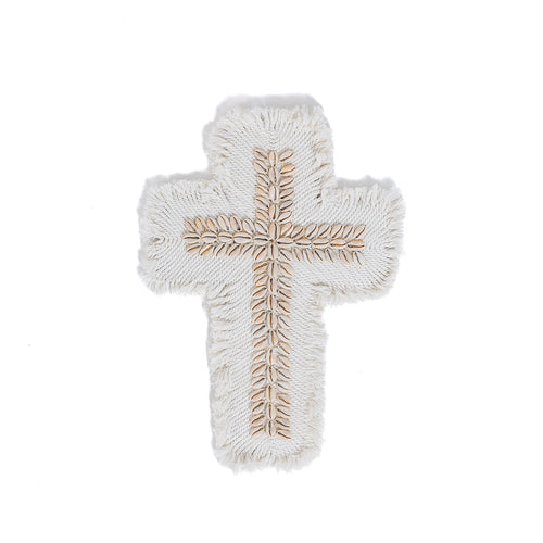 Het macramé-kruis - wit