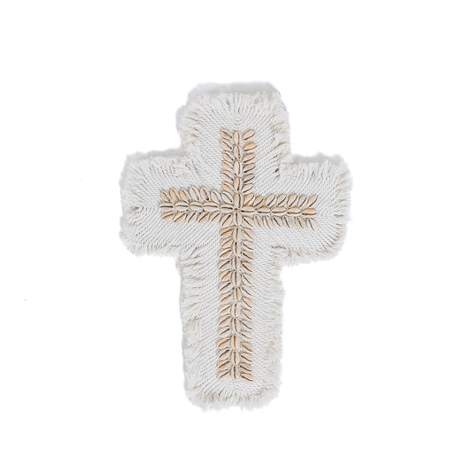 Het macramé-kruis - wit